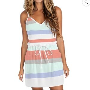 Striped adjustable Spaghetti Strap Summer Dress in Pastel beach dress